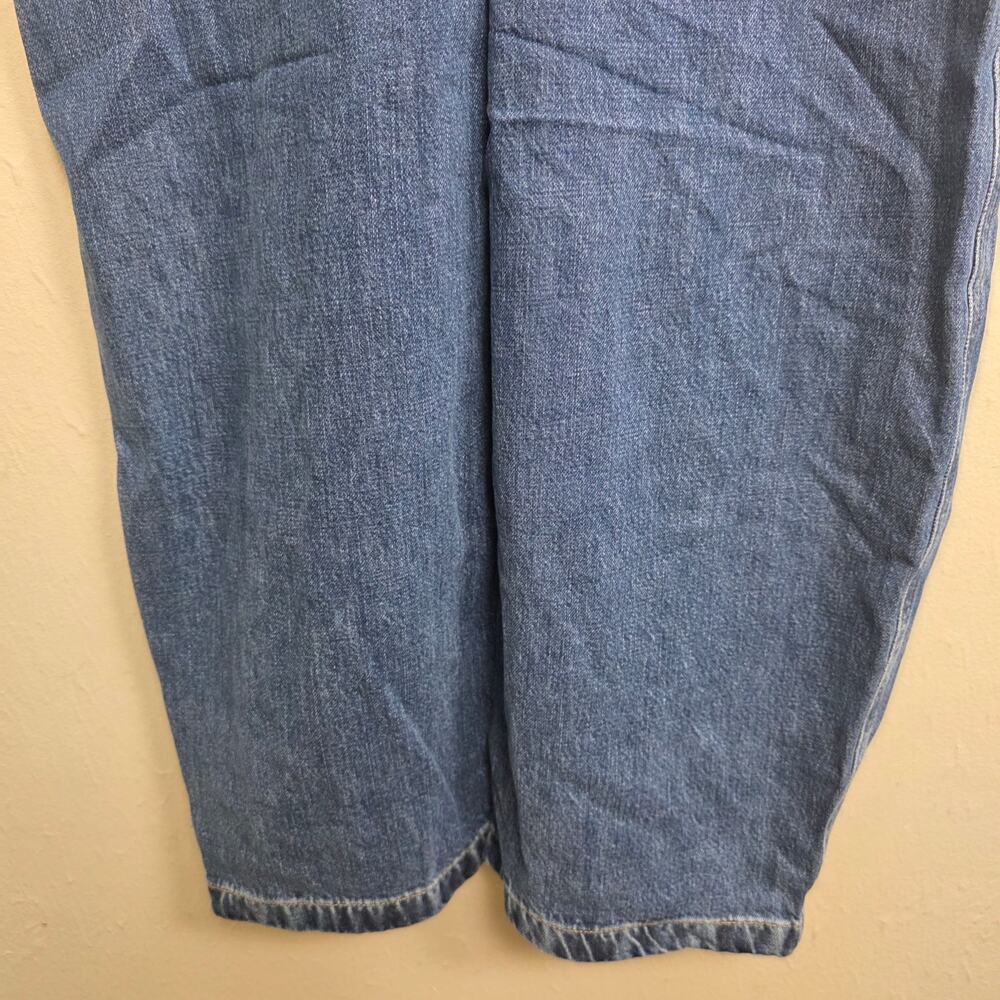 Everlane The Curve Denim Overall Barrel Leg Medium Blue Jumpsuit XS - Picture 11 of 12